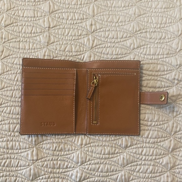 STAUD brown leather bifold wallet - Picture 8 of 15